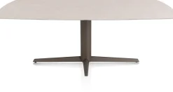XOOON Saluti, EETKAMERTAFEL OVAAL 210 X 105 CM. - CENTRALE POOT - STEELBROWN - Light sand^ Eettafels