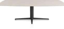 XOOON Saluti, EETKAMERTAFEL OVAAL 240 X 110 CM. - CENTRALE POOT - ROUGH OFF BLACK - Light sand^ Eettafels