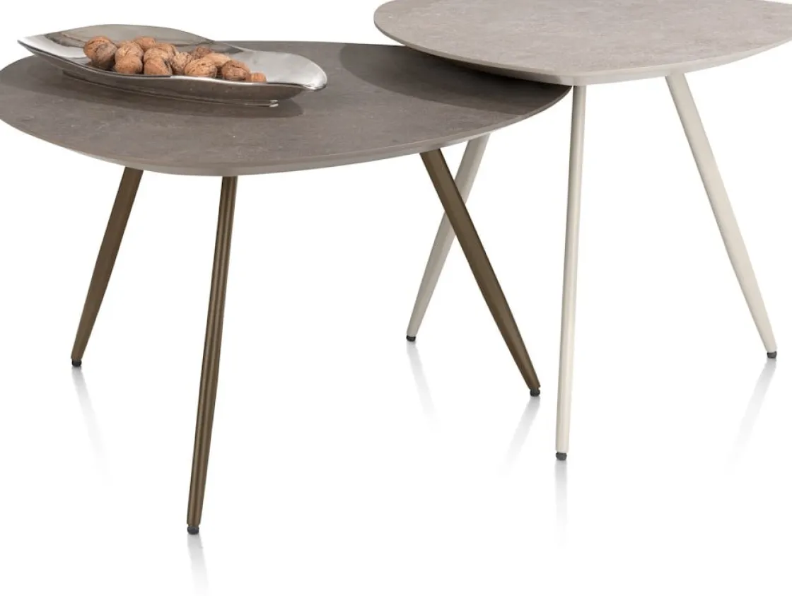 XOOON Salutina, salontafel 68 x 68 cm - 3 pootjes - steelbrown^ Salontafels