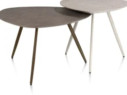 XOOON Salutina, salontafel 68 x 68 cm - 3 pootjes - steelbrown^ Salontafels