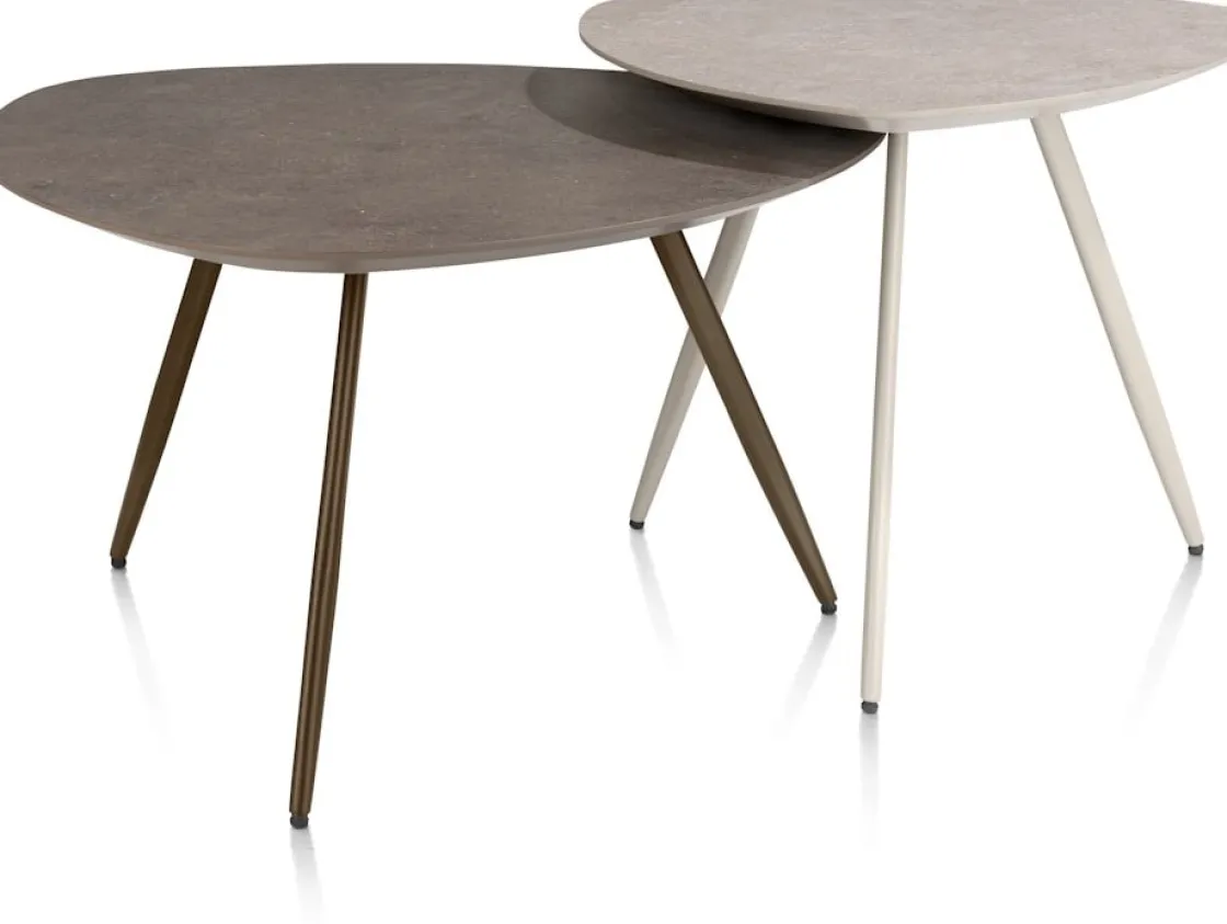 XOOON Salutina, salontafel 68 x 68 cm - 3 pootjes - steelbrown^ Salontafels