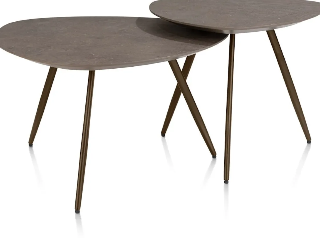 XOOON Salutina, salontafel 68 x 68 cm - 3 pootjes - steelbrown^ Salontafels