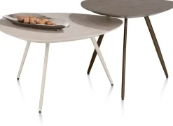 XOOON Salutina, salontafel 53 x 53 cm - 3 pootjes - steelbrown^ Salontafels