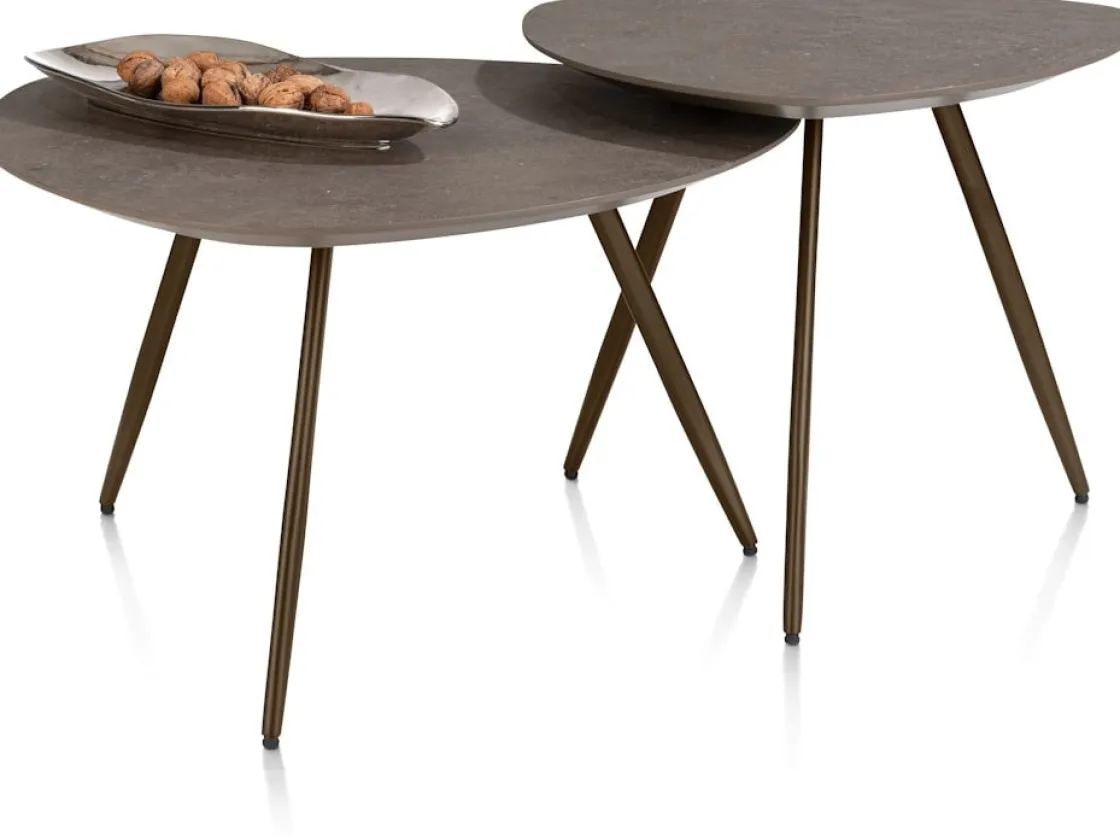 XOOON Salutina, salontafel 53 x 53 cm - 3 pootjes - steelbrown^ Salontafels