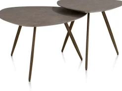 XOOON Salutina, salontafel 53 x 53 cm - 3 pootjes - steelbrown^ Salontafels