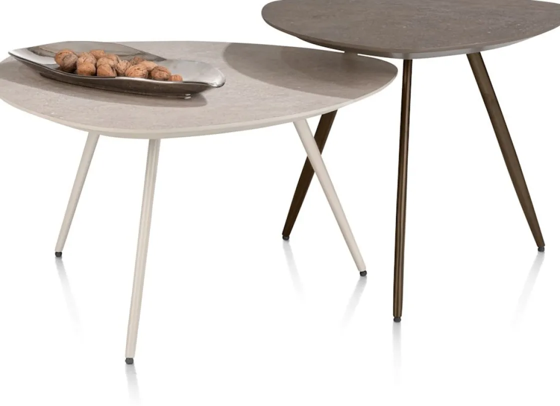XOOON Salutina, salontafel 68 x 68 cm - 3 pootjes - crème^ Salontafels