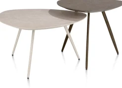 XOOON Salutina, salontafel 68 x 68 cm - 3 pootjes - crème^ Salontafels