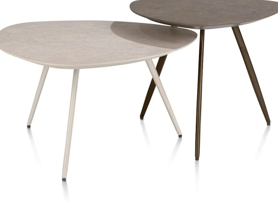 XOOON Salutina, salontafel 68 x 68 cm - 3 pootjes - crème^ Salontafels