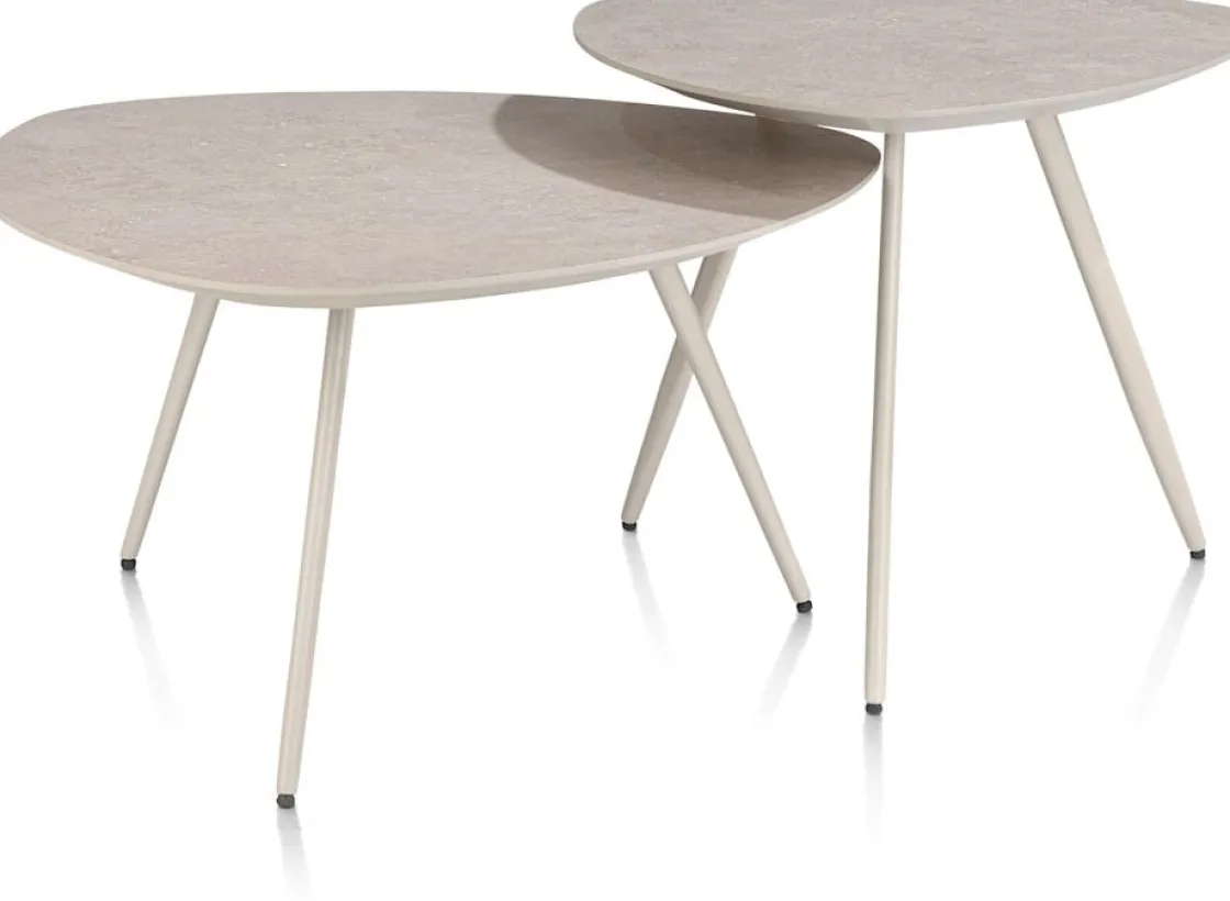 XOOON Salutina, salontafel 68 x 68 cm - 3 pootjes - crème^ Salontafels