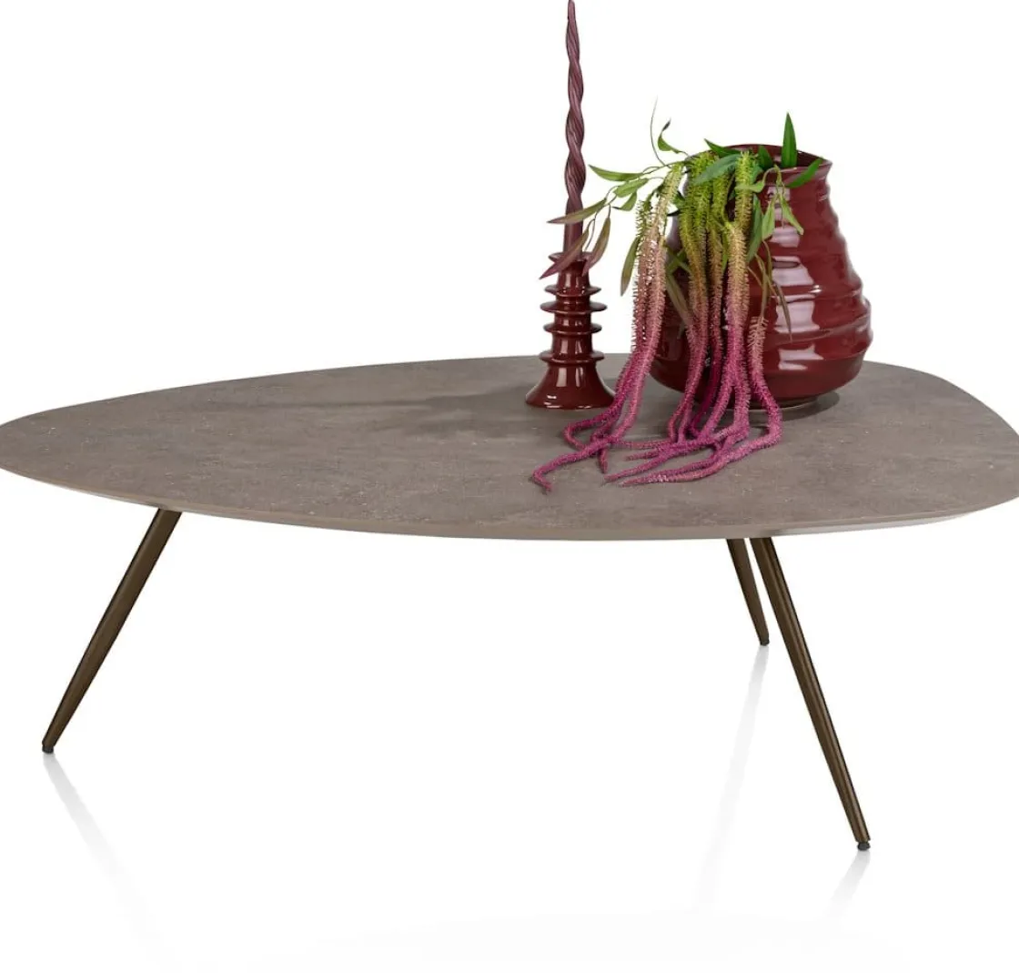 XOOON Salutina, slontafel 110 x 80 cm - 3 pootjes - steelbrown^ Salontafels