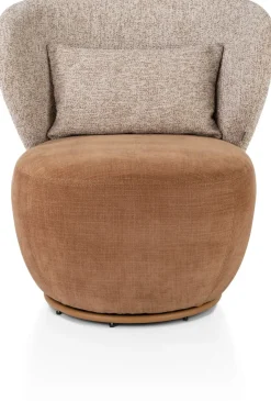 XOOON Solee fauteuil - draaibaar in de kleur Koper -^ Draaifauteuils|Stoffen Fauteuils