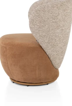 XOOON Solee fauteuil - draaibaar in de kleur Koper -^ Draaifauteuils|Stoffen Fauteuils