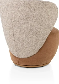 XOOON Solee fauteuil - draaibaar in de kleur Koper -^ Draaifauteuils|Stoffen Fauteuils