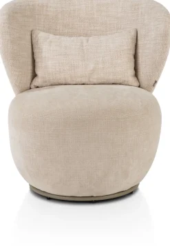 XOOON Solee fauteuil - draaibaar in de kleur Crème -^ Stoffen Fauteuils|Draaifauteuils