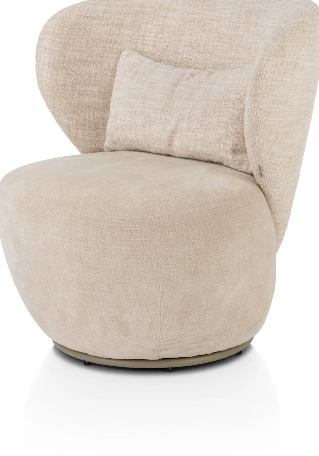 XOOON Solee fauteuil - draaibaar in de kleur Crème -^ Stoffen Fauteuils|Draaifauteuils