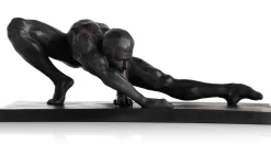 XOOON Stretching beeld H19cm in de kleur Zwart - COCOmaison^ Woonaccessoires