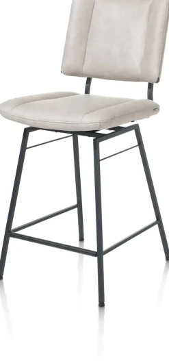XOOON TATUM barstoel - draaibaar - stof Pala - lichtgrijs^ Barkrukken En Barstoelen