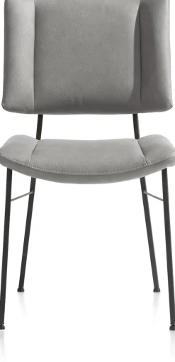 XOOON TATUM eetkamerstoel - zwarte poten - stof Pala - lichtgrijs^ Eetkamerstoelen