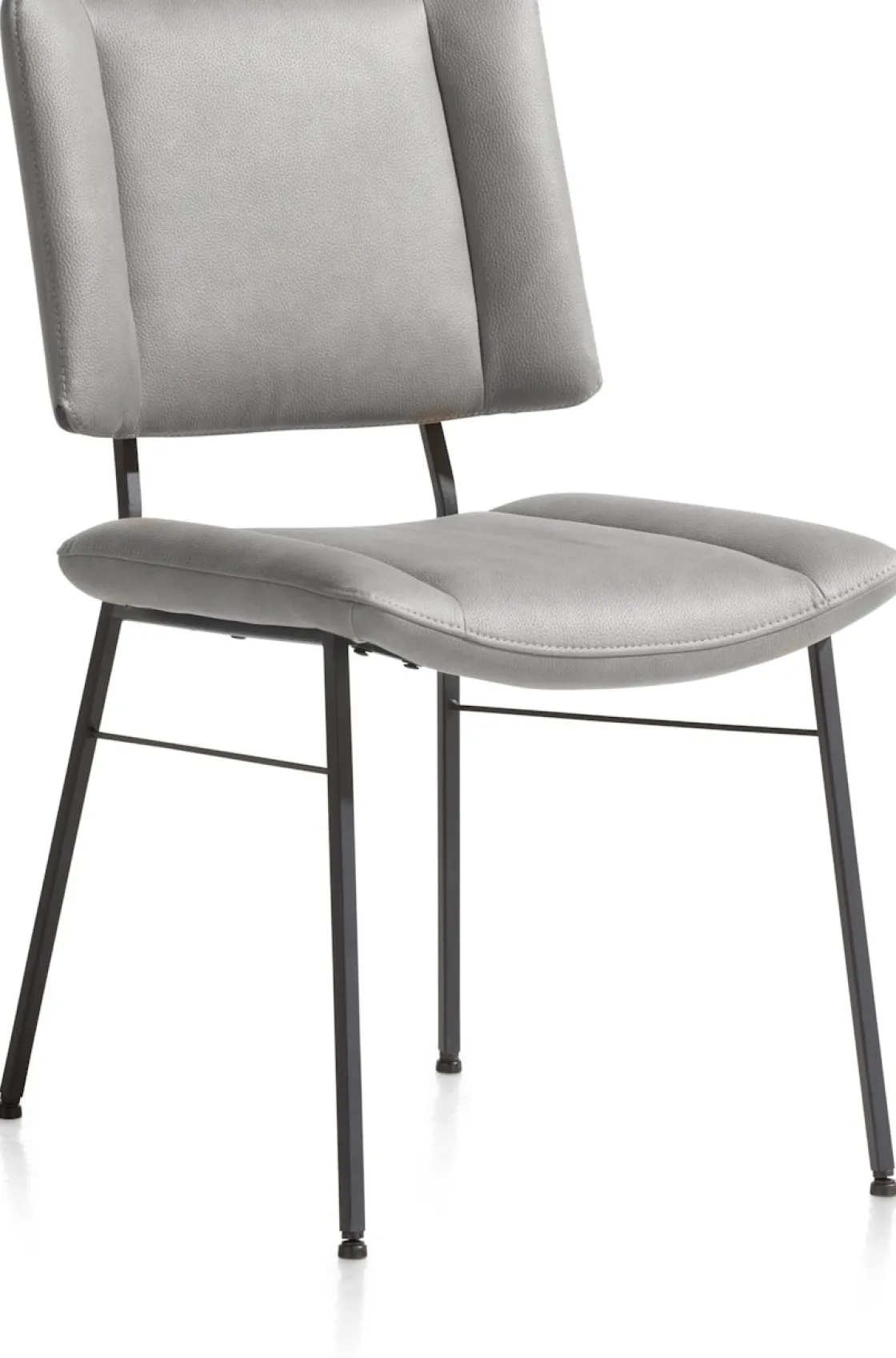XOOON TATUM eetkamerstoel - zwarte poten - stof Pala - lichtgrijs^ Eetkamerstoelen