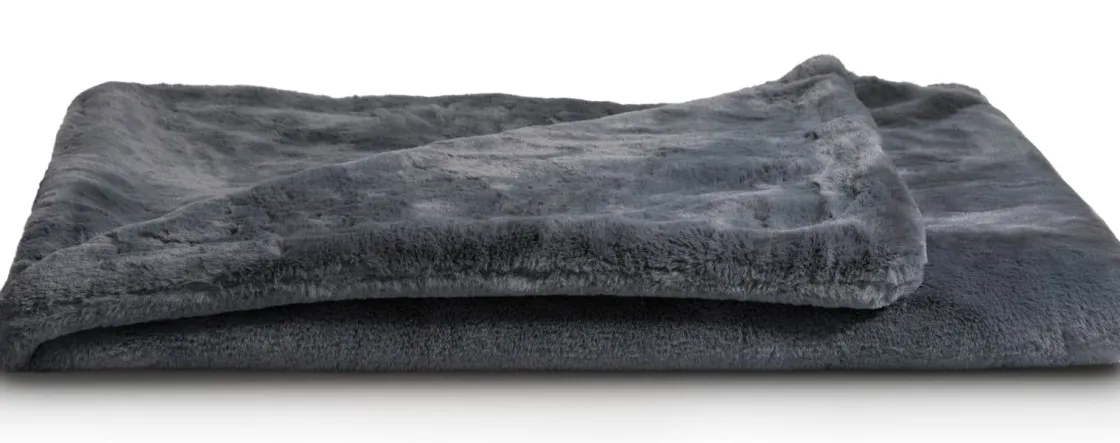 XOOON Timeless Evie plaid 130x160cm in de kleur Antraciet^ Woonaccessoires