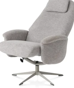 XOOON Tonale relax-fauteuil incl. poef in de kleur Kiezel -^ Stoffen Fauteuils|Draaifauteuils