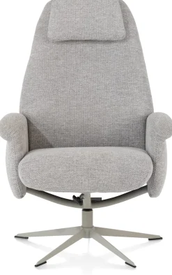 XOOON Tonale relax-fauteuil incl. poef in de kleur Kiezel -^ Stoffen Fauteuils|Draaifauteuils