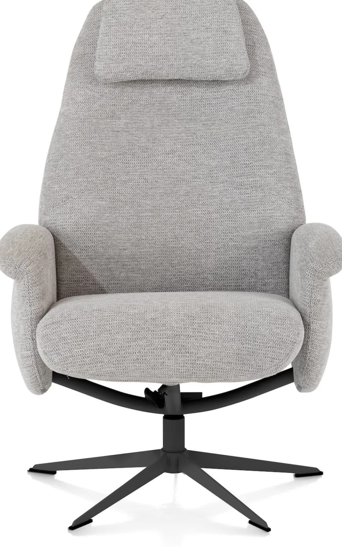 XOOON Tonale, relax-fauteuil incl. poef - graphiet frame - stof Vada kiezel of koper - Kiezel^ Stoffen Fauteuils|Draaifauteuils
