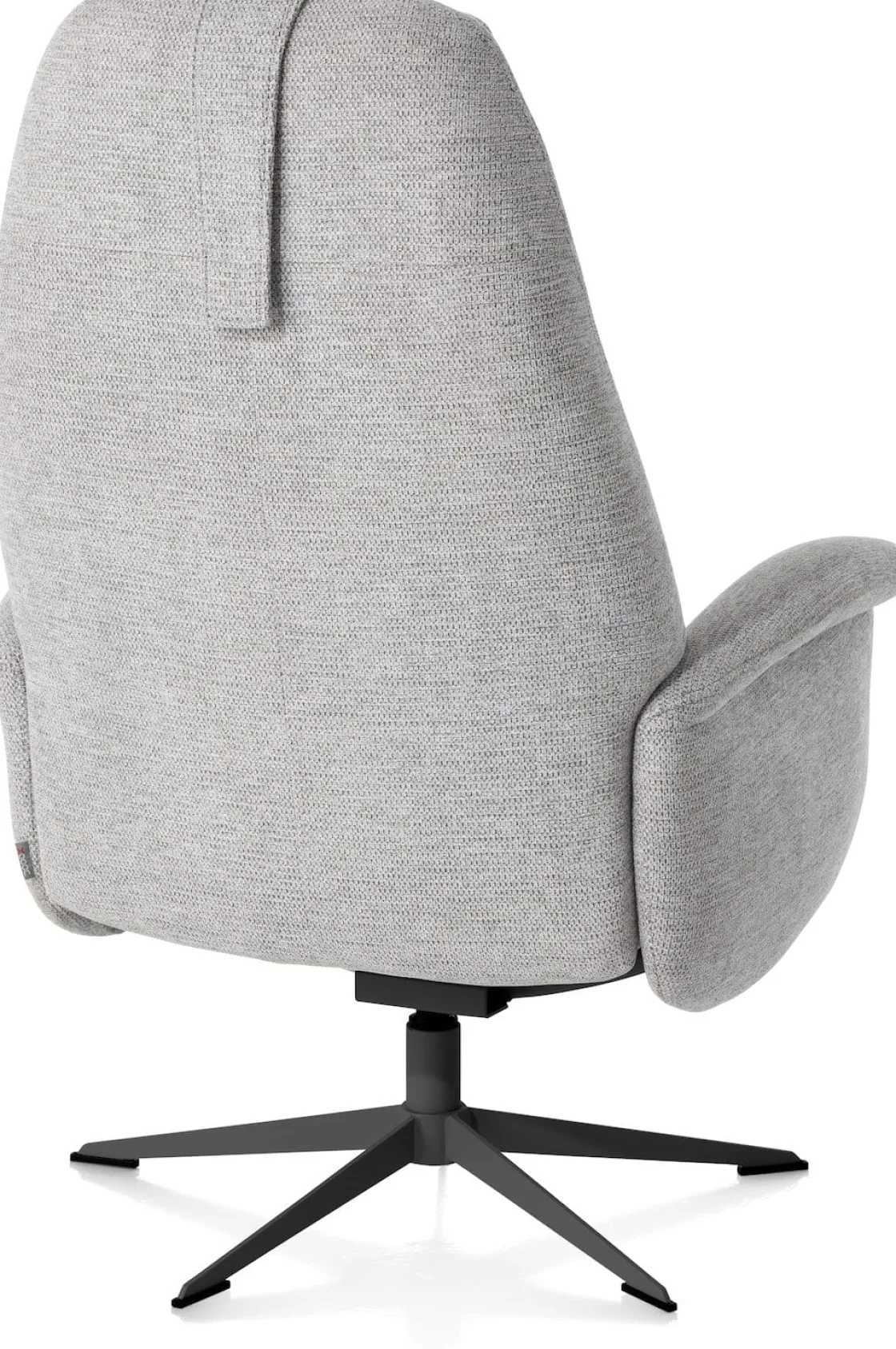 XOOON Tonale, relax-fauteuil incl. poef - graphiet frame - stof Vada kiezel of koper - Kiezel^ Stoffen Fauteuils|Draaifauteuils