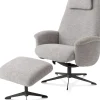 XOOON Tonale, relax-fauteuil incl. poef - graphiet frame^ Stoffen Fauteuils|Relaxfauteuils