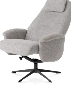XOOON Tonale, relax-fauteuil incl. poef - graphiet frame^ Stoffen Fauteuils|Relaxfauteuils
