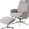 XOOON Tonale, relax-fauteuil incl. poef - silk grey frame^ Stoffen Fauteuils|Relaxfauteuils