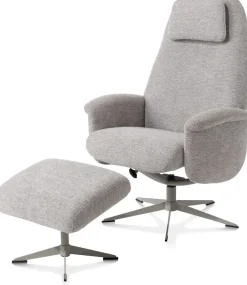 XOOON Tonale, relax-fauteuil incl. poef - silk grey frame^ Stoffen Fauteuils|Relaxfauteuils