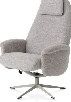 XOOON Tonale, relax-fauteuil incl. poef - silk grey frame^ Stoffen Fauteuils|Relaxfauteuils