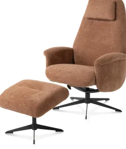 XOOON Tonale relax-fauteuil incl. poef in de kleur Koper -^ Relaxfauteuils|Draaifauteuils