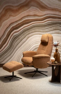 XOOON Tonale relax-fauteuil incl. poef in de kleur Koper -^ Relaxfauteuils|Draaifauteuils
