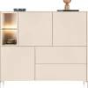 XOOON Trentino, Dressette 153 cm. - 3-deuren + 2-laden + 2-niches - Creme^ Bergkasten