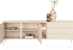 XOOON Trentino, Dressoir 240 cm. - 2-deuren + 3-laden + 2-niches - Creme^ Dressoirs