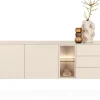 XOOON Trentino, Dressoir 210 cm. - 2-deuren + 3-laden + 2-niches - Creme^ Dressoirs