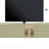 XOOON Trentino, Lowboard 270 cm. - 2-deuren + 2-laden + 1-niche - mdf gelakt - Olijf^ Dressoirs|Tv-Meubelen