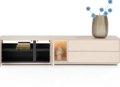 XOOON Trentino, Lowboard 210 cm. - 2-deuren + 2-laden + 1-niche - mdf gelakt - Creme^ Tv-Meubelen|Dressoirs