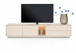 XOOON Trentino, Lowboard 240 cm. - 2-deuren + 2-laden + 1-niche - mdf gelakt - Creme^ Tv-Meubelen|Dressoirs