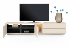 XOOON Trentino, Lowboard 240 cm. - 2-deuren + 2-laden + 1-niche - mdf gelakt - Creme^ Tv-Meubelen|Dressoirs