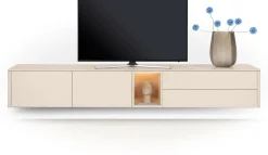 XOOON Trentino, Lowboard 270 cm. - 2-deuren + 2-laden + 1-niche - mdf gelakt - Creme^ Tv-Meubelen|Dressoirs