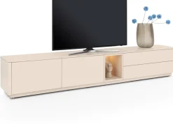 XOOON Trentino, Lowboard 270 cm. - 2-deuren + 2-laden + 1-niche - mdf gelakt - Creme^ Tv-Meubelen|Dressoirs