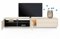 XOOON Trentino, Lowboard 270 cm. - 2-deuren + 2-laden + 1-niche - mdf gelakt - Creme^ Tv-Meubelen|Dressoirs
