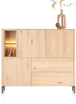 XOOON Trenton, dressette 153 cm - 3-deuren + 2-laden + 2-niches - natural^ Bergkasten