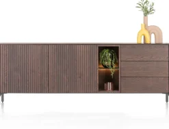 XOOON Trenton, Dressoir 210 cm. - 2-deuren + 3-laden + 2-niches - Clay^ Dressoirs
