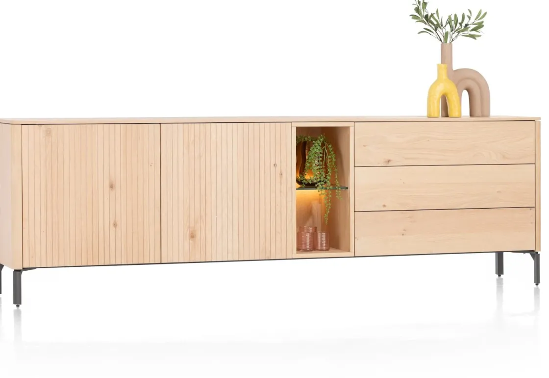 XOOON Trenton dressoir 240 cm - 2-deuren in de kleur Naturel -^ Dressoirs