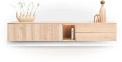 XOOON Trenton, lowboard 240 cm - 2-deuren + 2-laden + 1-niche - natural^ Dressoirs|Tv-Meubelen