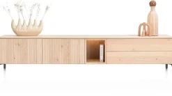 XOOON Trenton, Lowboard 270 cm. - 2-deuren + 2-laden + 1-niche - natural^ Dressoirs|Tv-Meubelen